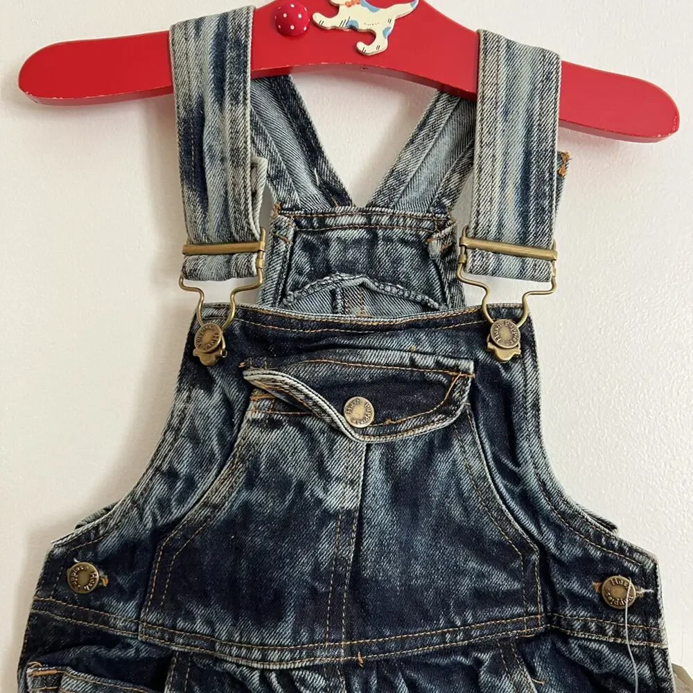 Vintage Hush Puppies Acid Wash Denim Shortalls